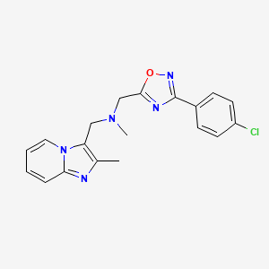 molecular formula C19H18ClN5O B5014625 1-[3-(4-chlorophenyl)-1,2,4-oxadiazol-5-yl]-N-methyl-N-[(2-methylimidazo[1,2-a]pyridin-3-yl)methyl]methanamine 