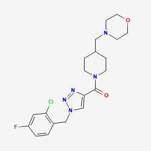 molecular formula C20H25ClFN5O2 B5014631 4-[(1-{[1-(2-chloro-4-fluorobenzyl)-1H-1,2,3-triazol-4-yl]carbonyl}-4-piperidinyl)methyl]morpholine 