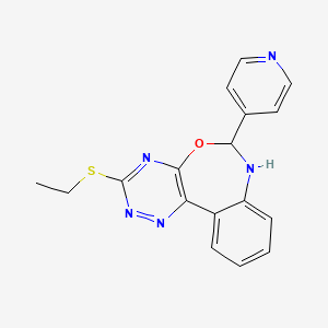 molecular formula C17H15N5OS B5014716 3-Ethylsulfanyl-6-pyridin-4-yl-6,7-dihydro-[1,2,4]triazino[5,6-d][3,1]benzoxazepine 