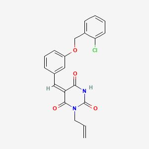 molecular formula C21H17ClN2O4 B5014736 1-allyl-5-{3-[(2-chlorobenzyl)oxy]benzylidene}-2,4,6(1H,3H,5H)-pyrimidinetrione 