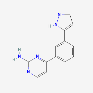 4-[3-(1H-pyrazol-3-yl)phenyl]-2-pyrimidinamine