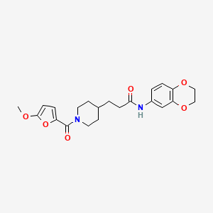 N-(2,3-dihydro-1,4-benzodioxin-6-yl)-3-[1-(5-methoxy-2-furoyl)-4-piperidinyl]propanamide