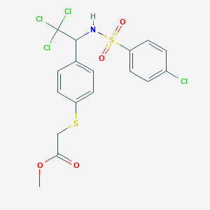 molecular formula C17H15Cl4NO4S2 B5014762 Methyl 2-[4-[2,2,2-trichloro-1-[(4-chlorophenyl)sulfonylamino]ethyl]phenyl]sulfanylacetate 