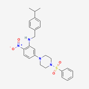 (4-isopropylbenzyl){2-nitro-5-[4-(phenylsulfonyl)-1-piperazinyl]phenyl}amine