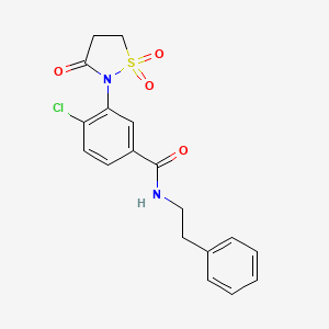 4-chloro-3-(1,1-dioxido-3-oxo-2-isothiazolidinyl)-N-(2-phenylethyl)benzamide