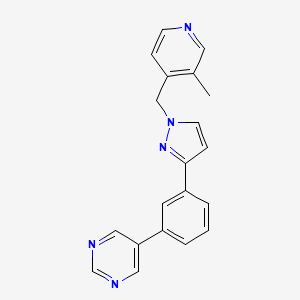 5-[3-[1-[(3-Methylpyridin-4-yl)methyl]pyrazol-3-yl]phenyl]pyrimidine