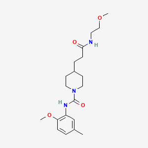 4-[3-(2-methoxyethylamino)-3-oxopropyl]-N-(2-methoxy-5-methylphenyl)piperidine-1-carboxamide