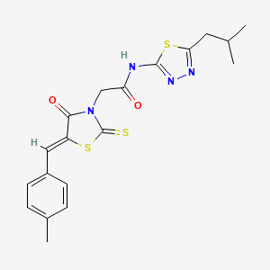 N-(5-isobutyl-1,3,4-thiadiazol-2-yl)-2-[5-(4-methylbenzylidene)-4-oxo-2-thioxo-1,3-thiazolidin-3-yl]acetamide