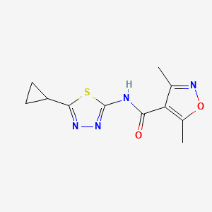 molecular formula C11H12N4O2S B5014900 N-(5-cyclopropyl-1,3,4-thiadiazol-2-yl)-3,5-dimethyl-4-isoxazolecarboxamide 