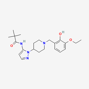 molecular formula C22H32N4O3 B5014905 N-{1-[1-(3-ethoxy-2-hydroxybenzyl)-4-piperidinyl]-1H-pyrazol-5-yl}-2,2-dimethylpropanamide 