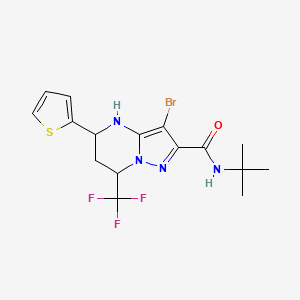 molecular formula C16H18BrF3N4OS B5014910 3-BROMO-N-TERT-BUTYL-5-(THIOPHEN-2-YL)-7-(TRIFLUOROMETHYL)-4H,5H,6H,7H-PYRAZOLO[1,5-A]PYRIMIDINE-2-CARBOXAMIDE 