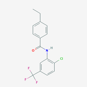 molecular formula C16H13ClF3NO B501494 N-[2-chloro-5-(trifluoromethyl)phenyl]-4-ethylbenzamide 
