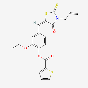 4-[(3-allyl-4-oxo-2-thioxo-1,3-thiazolidin-5-ylidene)methyl]-2-ethoxyphenyl 2-thiophenecarboxylate