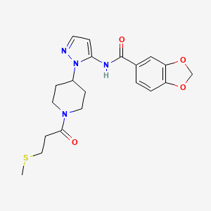 N-(1-{1-[3-(methylthio)propanoyl]-4-piperidinyl}-1H-pyrazol-5-yl)-1,3-benzodioxole-5-carboxamide