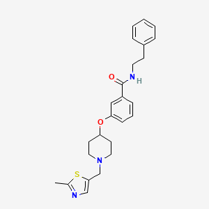 molecular formula C25H29N3O2S B5015016 3-({1-[(2-methyl-1,3-thiazol-5-yl)methyl]-4-piperidinyl}oxy)-N-(2-phenylethyl)benzamide 