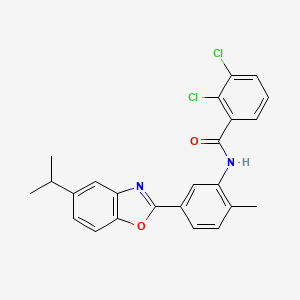 2,3-dichloro-N-{2-methyl-5-[5-(propan-2-yl)-1,3-benzoxazol-2-yl]phenyl}benzamide