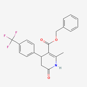 molecular formula C21H18F3NO3 B5015039 Benzyl 2-methyl-6-oxo-4-[4-(trifluoromethyl)phenyl]-1,4,5,6-tetrahydropyridine-3-carboxylate 