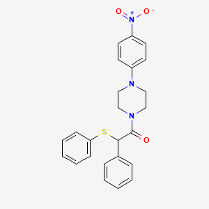 molecular formula C24H23N3O3S B5015055 1-[4-(4-Nitrophenyl)piperazin-1-yl]-2-phenyl-2-(phenylsulfanyl)ethanone 