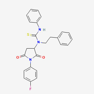 N-[1-(4-fluorophenyl)-2,5-dioxo-3-pyrrolidinyl]-N'-phenyl-N-(2-phenylethyl)thiourea