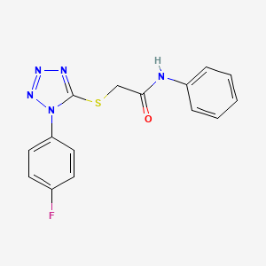 2-{[1-(4-fluorophenyl)-1H-tetrazol-5-yl]thio}-N-phenylacetamide