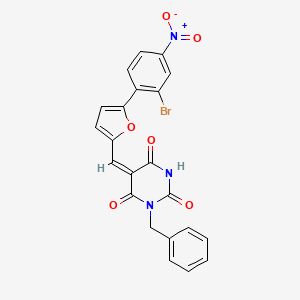 1-benzyl-5-{[5-(2-bromo-4-nitrophenyl)-2-furyl]methylene}-2,4,6(1H,3H,5H)-pyrimidinetrione