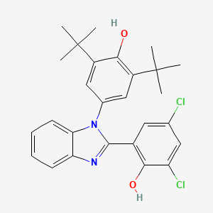 molecular formula C27H28Cl2N2O2 B5015174 2,6-di-tert-butyl-4-[2-(3,5-dichloro-2-hydroxyphenyl)-1H-benzimidazol-1-yl]phenol 