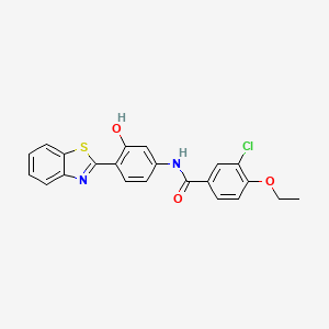 molecular formula C22H17ClN2O3S B5015193 N-[4-(1,3-benzothiazol-2-yl)-3-hydroxyphenyl]-3-chloro-4-ethoxybenzamide 