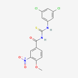 molecular formula C15H11Cl2N3O4S B5015230 N-{[(3,5-dichlorophenyl)amino]carbonothioyl}-4-methoxy-3-nitrobenzamide 