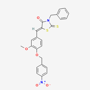 molecular formula C25H20N2O5S2 B5015263 3-benzyl-5-{3-methoxy-4-[(4-nitrobenzyl)oxy]benzylidene}-2-thioxo-1,3-thiazolidin-4-one 