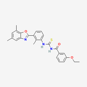 molecular formula C26H25N3O3S B5015270 N-({[3-(5,7-dimethyl-1,3-benzoxazol-2-yl)-2-methylphenyl]amino}carbonothioyl)-3-ethoxybenzamide 