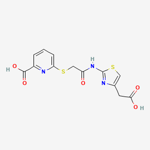 6-[(2-{[4-(carboxymethyl)-1,3-thiazol-2-yl]amino}-2-oxoethyl)thio]-2-pyridinecarboxylic acid