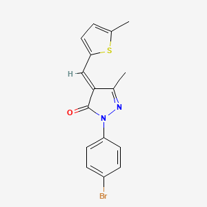 (4E)-2-(4-bromophenyl)-5-methyl-4-[(5-methylthiophen-2-yl)methylidene]pyrazol-3-one