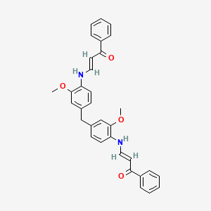 molecular formula C33H30N2O4 B5015326 3,3'-{methylenebis[(2-methoxy-4,1-phenylene)imino]}bis(1-phenyl-2-propen-1-one) 