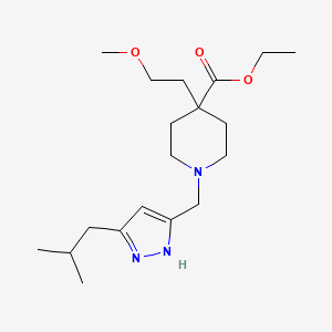 molecular formula C19H33N3O3 B5015342 ethyl 1-[(5-isobutyl-1H-pyrazol-3-yl)methyl]-4-(2-methoxyethyl)-4-piperidinecarboxylate 