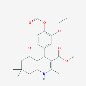 molecular formula C24H29NO6 B5015364 methyl 4-[4-(acetyloxy)-3-ethoxyphenyl]-2,7,7-trimethyl-5-oxo-1,4,5,6,7,8-hexahydro-3-quinolinecarboxylate 