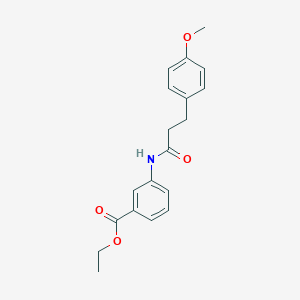 molecular formula C19H21NO4 B501539 Ethyl 3-{[3-(4-methoxyphenyl)propanoyl]amino}benzoate 