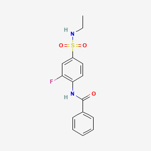 molecular formula C15H15FN2O3S B5015412 N-{4-[(ethylamino)sulfonyl]-2-fluorophenyl}benzamide 