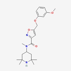 molecular formula C22H31N3O4 B5015424 5-[(3-methoxyphenoxy)methyl]-N-methyl-N-(2,2,6,6-tetramethyl-4-piperidinyl)-3-isoxazolecarboxamide 