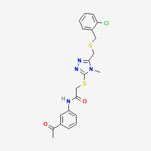 molecular formula C21H21ClN4O2S2 B5015430 N-(3-acetylphenyl)-2-[(5-{[(2-chlorobenzyl)thio]methyl}-4-methyl-4H-1,2,4-triazol-3-yl)thio]acetamide 