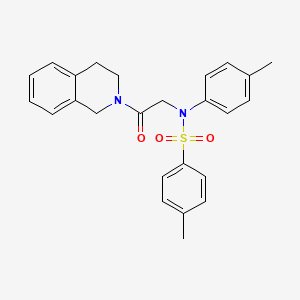 molecular formula C25H26N2O3S B5015442 N-[2-(3,4-dihydro-2(1H)-isoquinolinyl)-2-oxoethyl]-4-methyl-N-(4-methylphenyl)benzenesulfonamide 