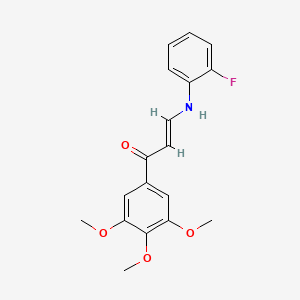 molecular formula C18H18FNO4 B5015446 3-[(2-fluorophenyl)amino]-1-(3,4,5-trimethoxyphenyl)-2-propen-1-one 