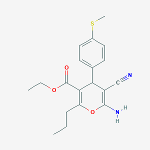 molecular formula C19H22N2O3S B5015450 ethyl 6-amino-5-cyano-4-[4-(methylthio)phenyl]-2-propyl-4H-pyran-3-carboxylate 