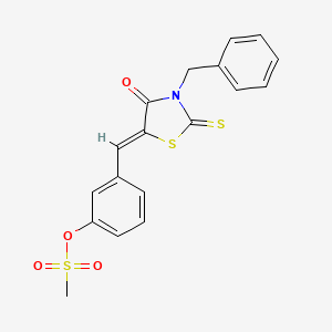 3-[(3-benzyl-4-oxo-2-thioxo-1,3-thiazolidin-5-ylidene)methyl]phenyl methanesulfonate