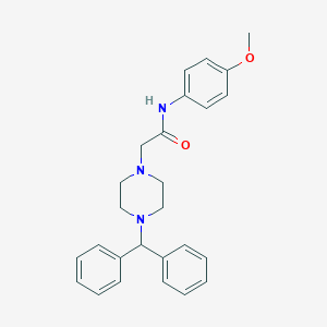 molecular formula C26H29N3O2 B501550 2-(4-benzhydrylpiperazin-1-yl)-N-(4-methoxyphenyl)acetamide CAS No. 889593-37-7