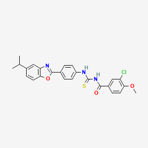 3-chloro-N-({[4-(5-isopropyl-1,3-benzoxazol-2-yl)phenyl]amino}carbonothioyl)-4-methoxybenzamide