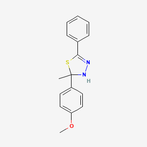 molecular formula C16H16N2OS B5015534 2-(4-methoxyphenyl)-2-methyl-5-phenyl-2,3-dihydro-1,3,4-thiadiazole 