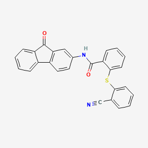 molecular formula C27H16N2O2S B5015550 2-[(2-cyanophenyl)thio]-N-(9-oxo-9H-fluoren-2-yl)benzamide 