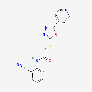 N-(2-cyanophenyl)-2-{[5-(4-pyridinyl)-1,3,4-oxadiazol-2-yl]thio}acetamide