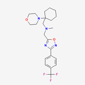 molecular formula C22H29F3N4O2 B5015577 N-methyl-1-[1-(4-morpholinyl)cyclohexyl]-N-({3-[4-(trifluoromethyl)phenyl]-1,2,4-oxadiazol-5-yl}methyl)methanamine 