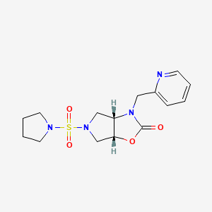 (3aS*,6aR*)-3-(2-pyridinylmethyl)-5-(1-pyrrolidinylsulfonyl)hexahydro-2H-pyrrolo[3,4-d][1,3]oxazol-2-one